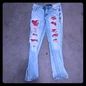 Bleached red pants